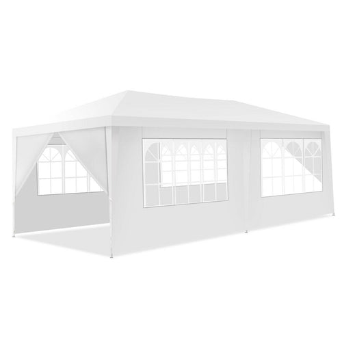 10 x 20 Feet 6 Sidewalls Canopy Tent with Carry Bag, White