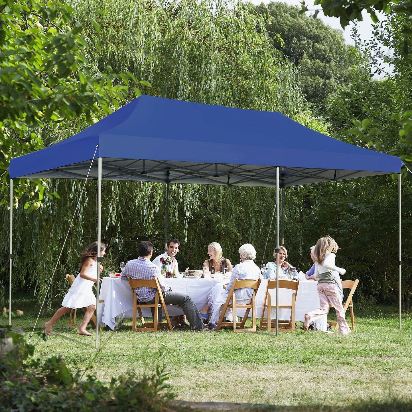 10 x 20 Feet Adjustable Folding Heavy Duty Sun Shelter with Carrying Bag, Blue Canopies   at Gallery Canada