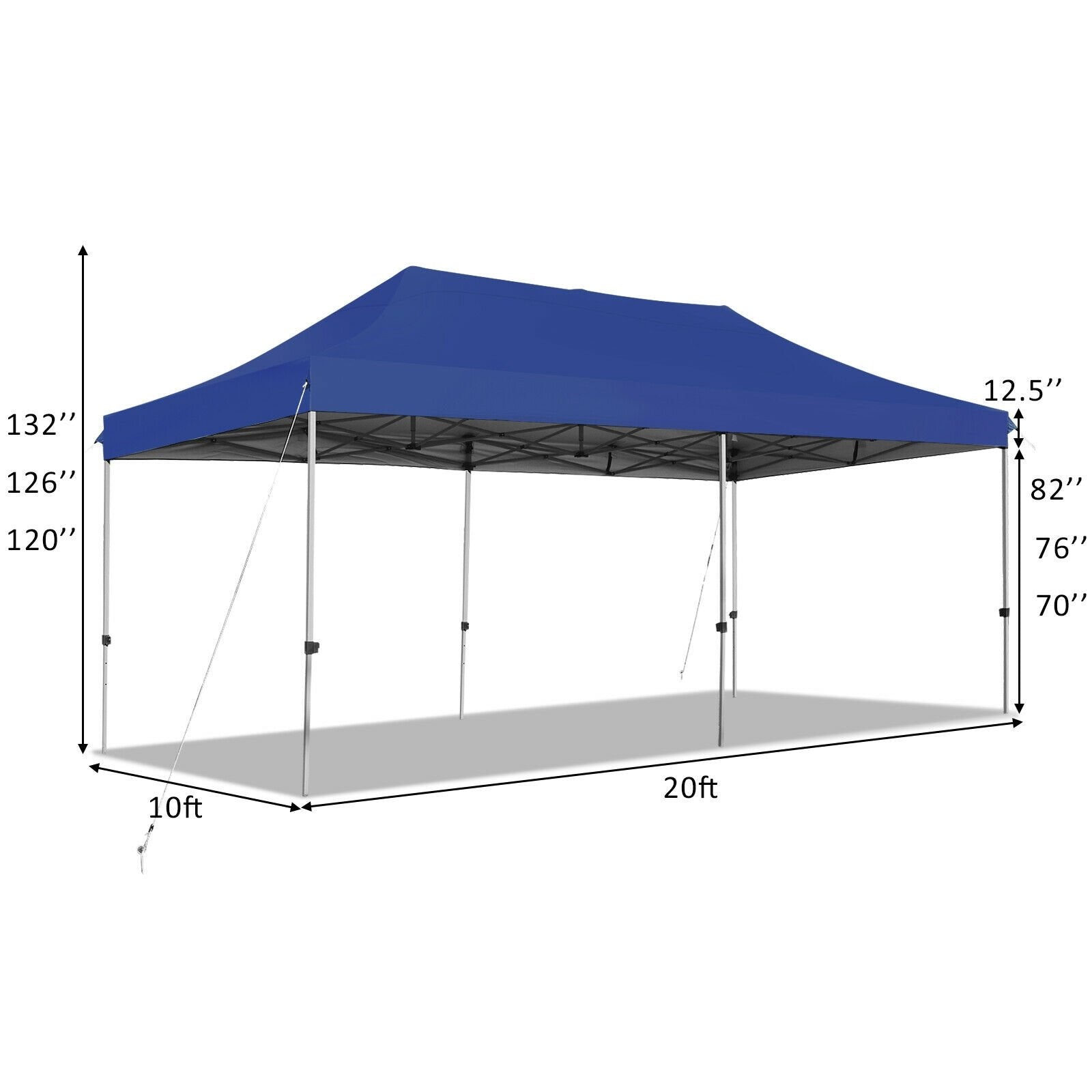 10 x 20 Feet Adjustable Folding Heavy Duty Sun Shelter with Carrying Bag, Blue Canopies   at Gallery Canada