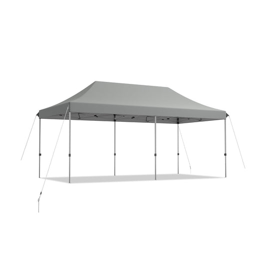 10 x 20 Feet Adjustable Folding Heavy Duty Sun Shelter with Carrying Bag, Gray Canopies   at Gallery Canada