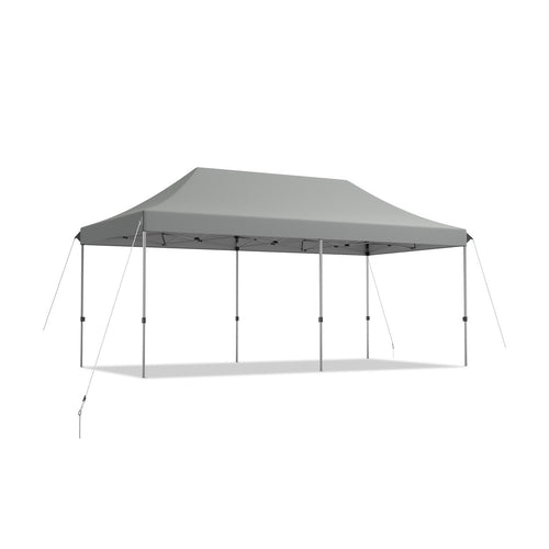 10 x 20 Feet Adjustable Folding Heavy Duty Sun Shelter with Carrying Bag, Gray