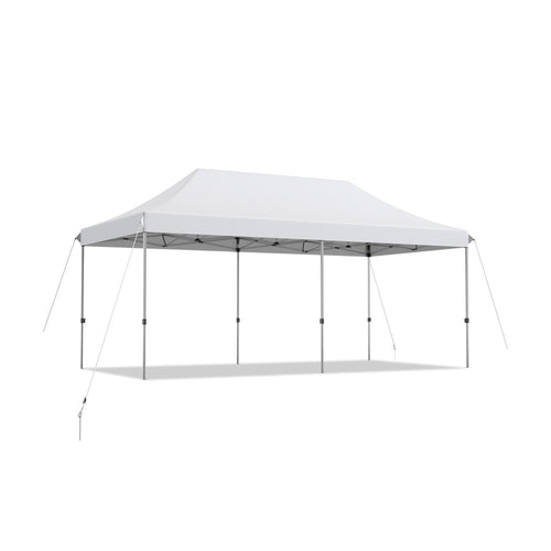 10 x 20 Feet Adjustable Folding Heavy Duty Sun Shelter with Carrying Bag, White