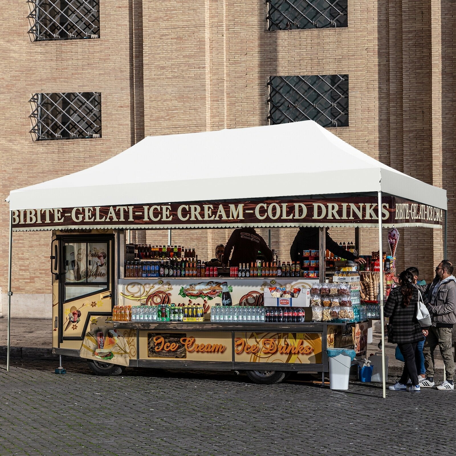 10 x 20 Feet Adjustable Folding Heavy Duty Sun Shelter with Carrying Bag, White Canopies   at Gallery Canada