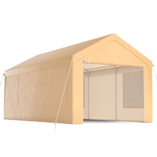 10 x 20 Feet Heavy-Duty Steel Portable Carport Car Canopy Shelter, Yellow Carports   at Gallery Canada