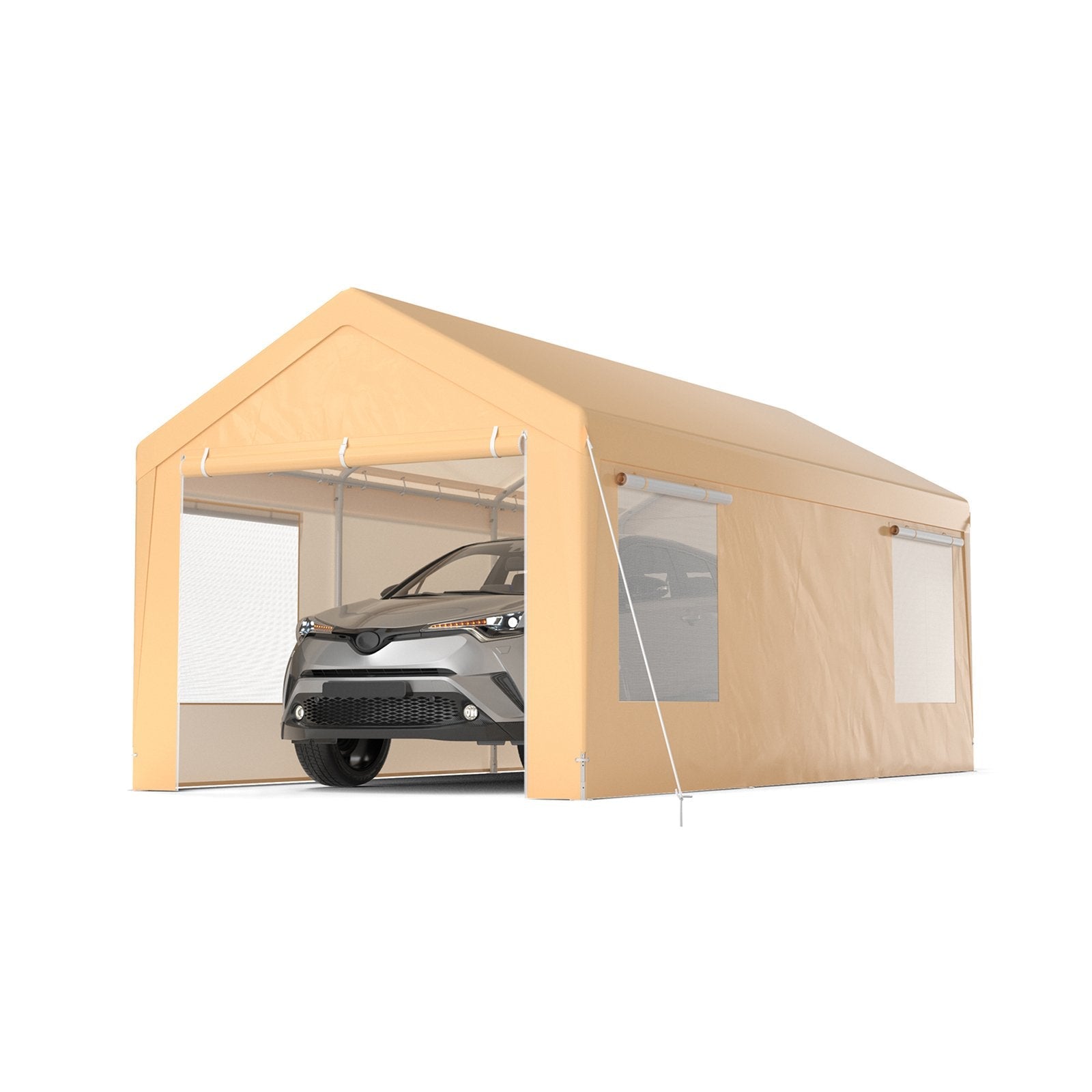 10 x 20 Feet Heavy-Duty Steel Portable Carport Car Canopy Shelter, Yellow Carports   at Gallery Canada