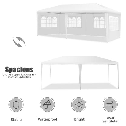 10 x 20 Feet Outdoor Party Wedding Canopy Tent with Removable Walls and Carry Bag, White Canopies   at Gallery Canada