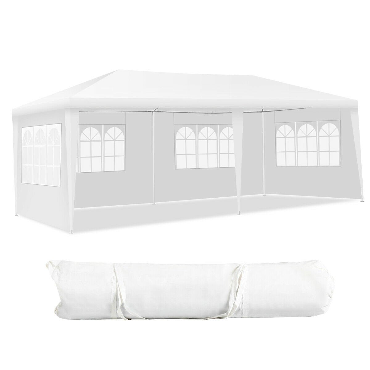 10 x 20 Feet Outdoor Party Wedding Canopy Tent with Removable Walls and Carry Bag, White Canopies   at Gallery Canada