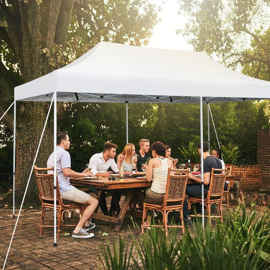 10 x 20 Feet Outdoor Pop-Up Patio Folding Canopy Tent, White Canopies   at Gallery Canada