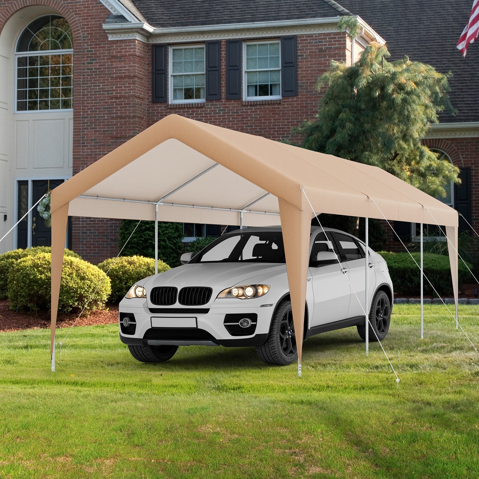 10 x 20 Feet Patio Heavy Duty  All-Weather Carport-without Sidewall, Yellow Gazebos   at Gallery Canada