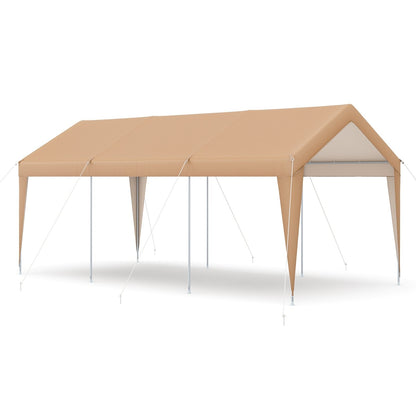 10 x 20 Feet Patio Heavy Duty  All-Weather Carport-without Sidewall, Yellow Gazebos   at Gallery Canada