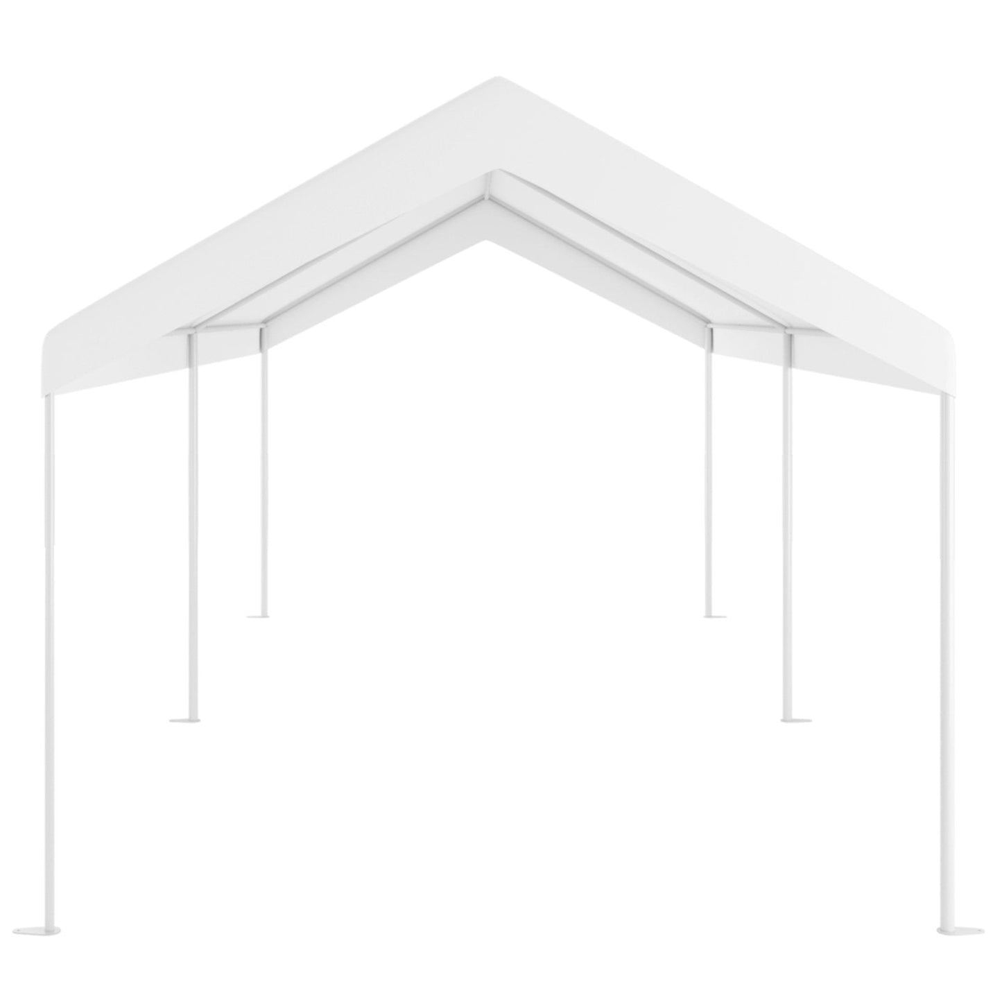 10 x 20 Feet Steel Frame Portable Car Canopy Shelter, White Carports   at Gallery Canada