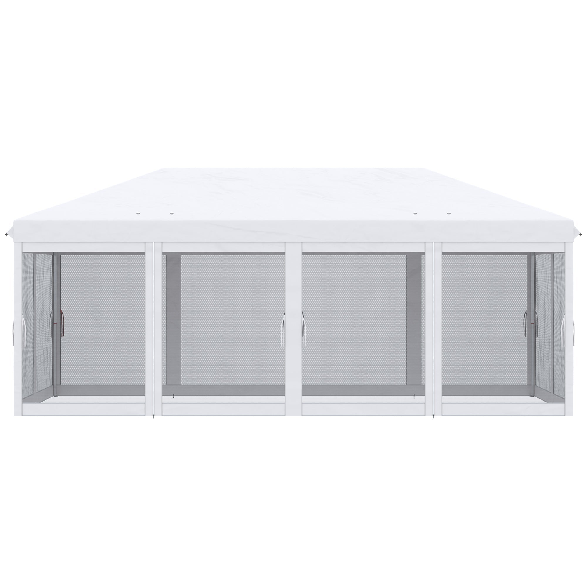 10' x 20' Pop Up Canopy Tent Gazebo with Removable Mesh Sidewall Netting, Carry Bag for Backyard Patio Outdoor, Cream White Pop Up Canopies   at Gallery Canada