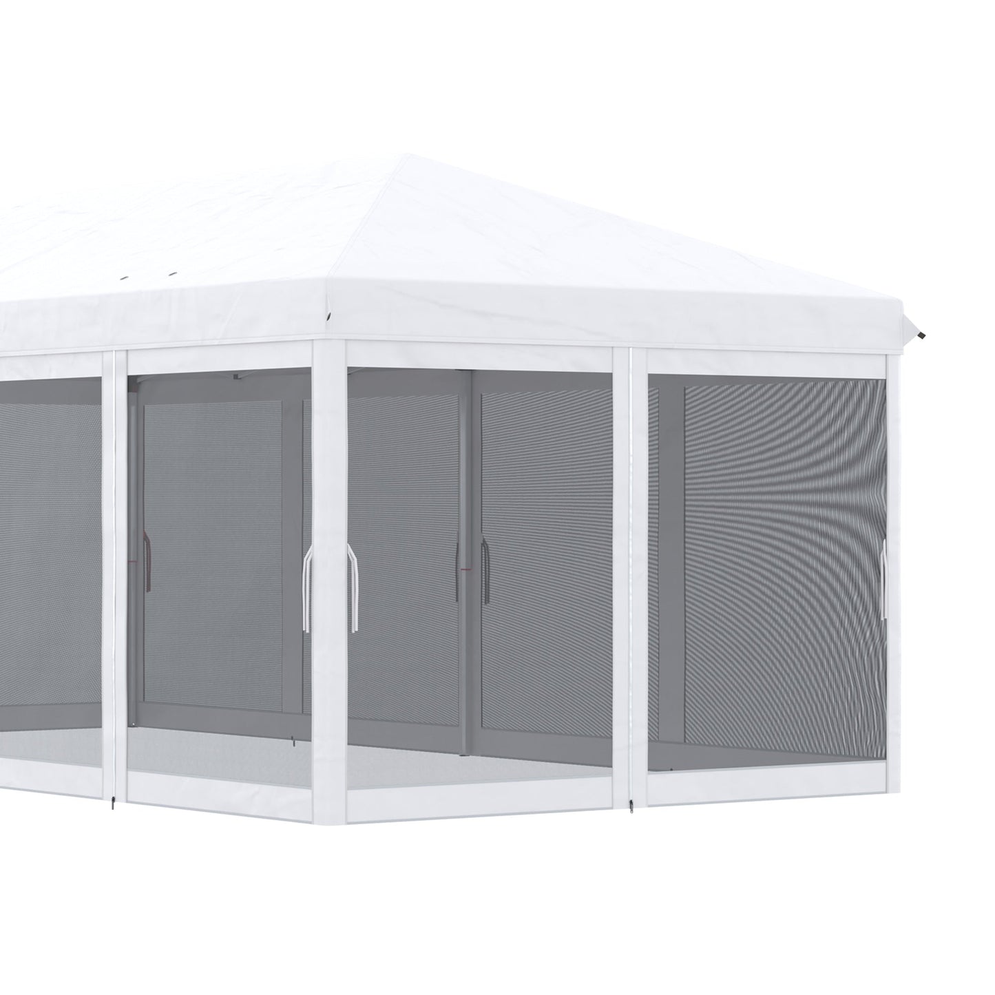 10' x 20' Pop Up Canopy Tent Gazebo with Removable Mesh Sidewall Netting, Carry Bag for Backyard Patio Outdoor, Cream White Pop Up Canopies   at Gallery Canada