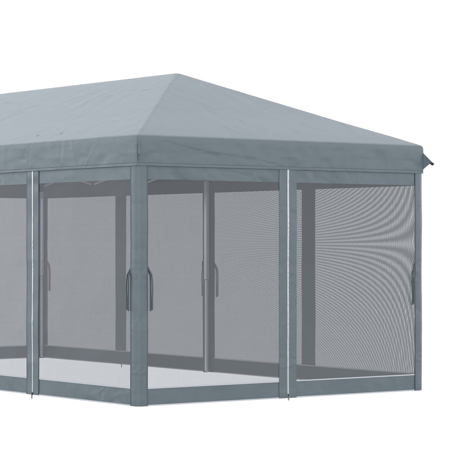 10' x 20' Pop Up Canopy Tent Gazebo with Removable Mesh Sidewall Netting, Carry Bag for Backyard Patio Outdoor, Grey Pop Up Canopies   at Gallery Canada