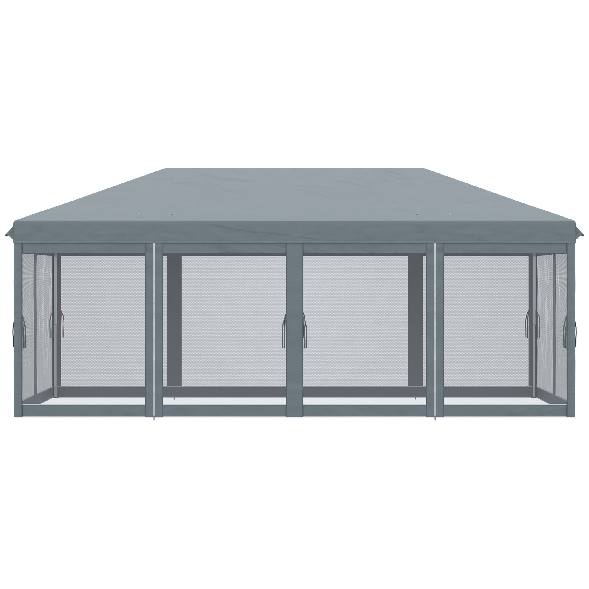 10' x 20' Pop Up Canopy Tent Gazebo with Removable Mesh Sidewall Netting, Carry Bag for Backyard Patio Outdoor, Grey Pop Up Canopies   at Gallery Canada