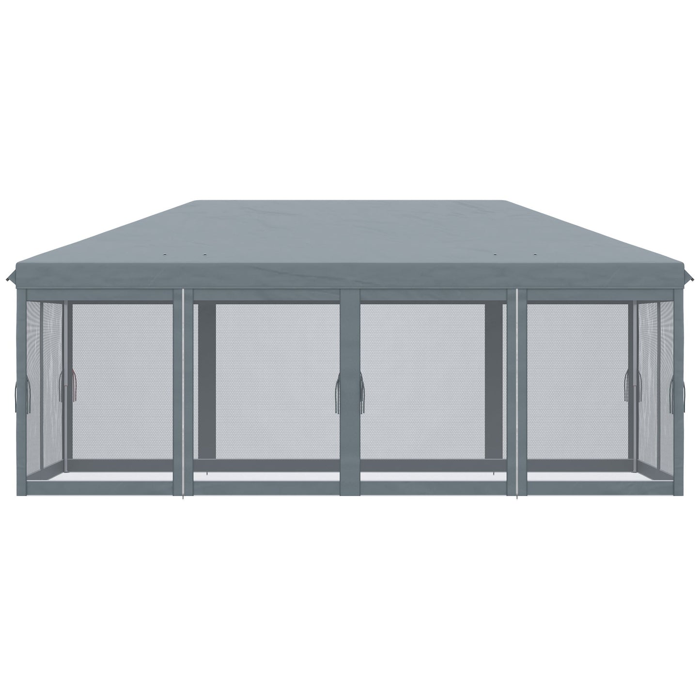 10' x 20' Pop Up Canopy Tent Gazebo with Removable Mesh Sidewall Netting, Carry Bag for Backyard Patio Outdoor, Grey Pop Up Canopies   at Gallery Canada