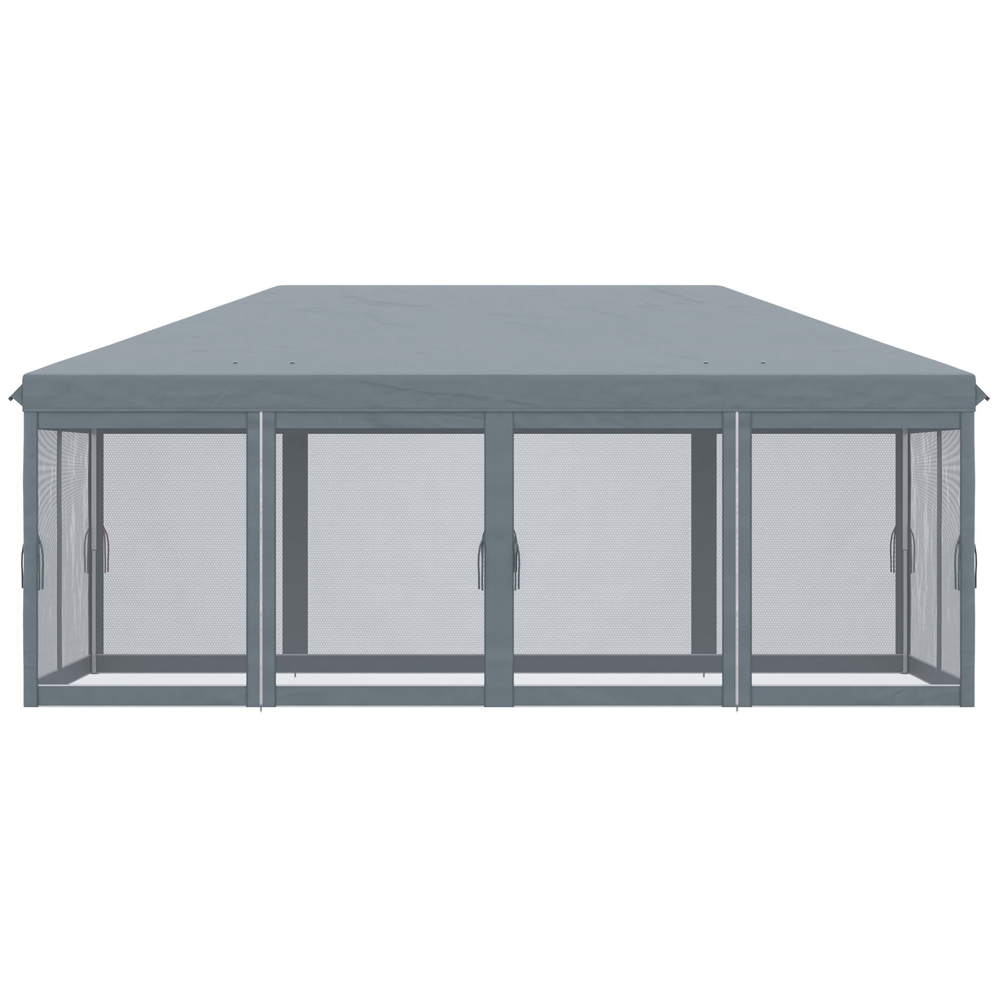 10' x 20' Pop Up Canopy Tent Gazebo with Removable Mesh Sidewall Netting, Carry Bag for Backyard Patio Outdoor, Grey Pop Up Canopies   at Gallery Canada