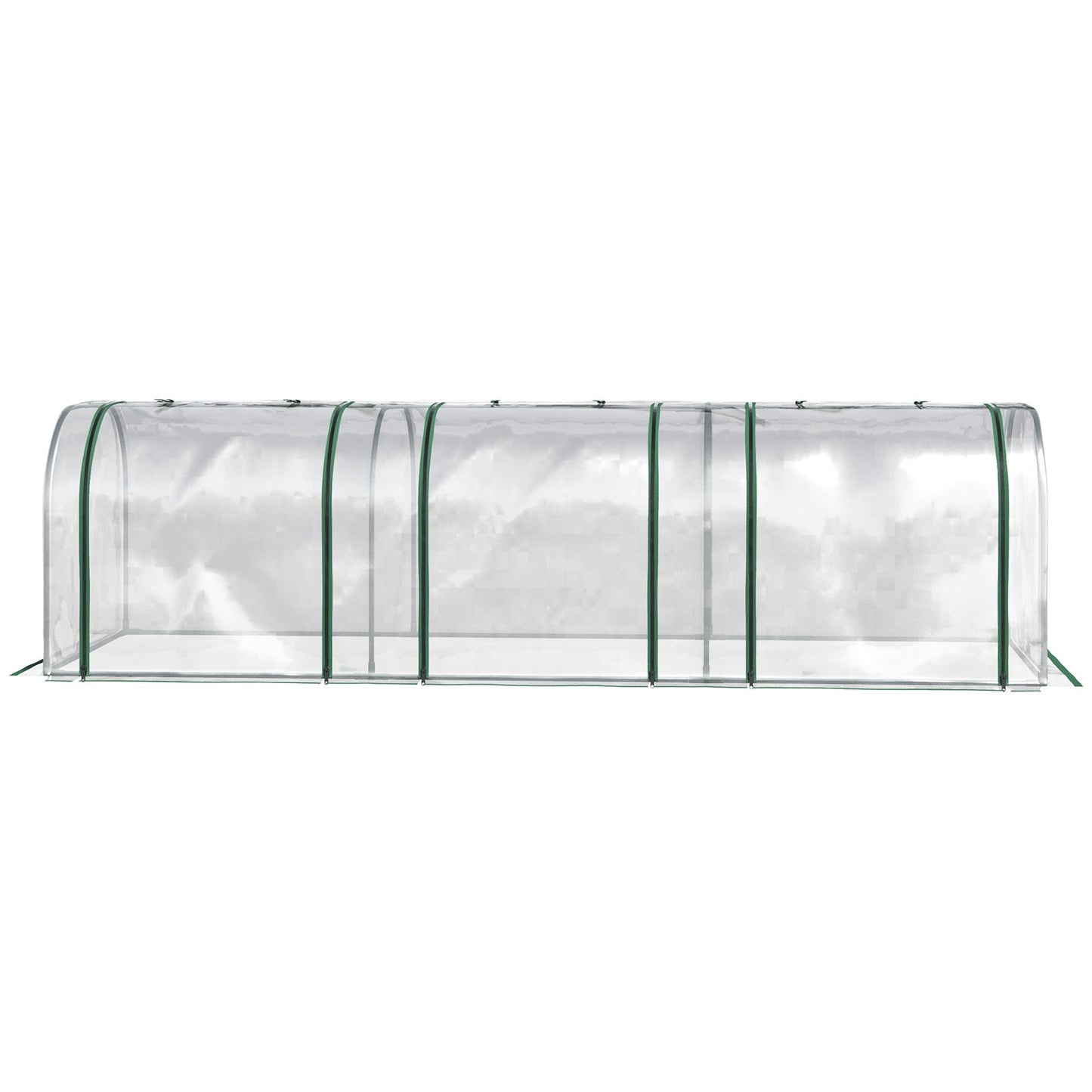 10' x 3' x 2.5' Portable Mini Tunnel Greenhouse with 3 Zipped Doors, Easy Assembly, Clear - Gallery Canada