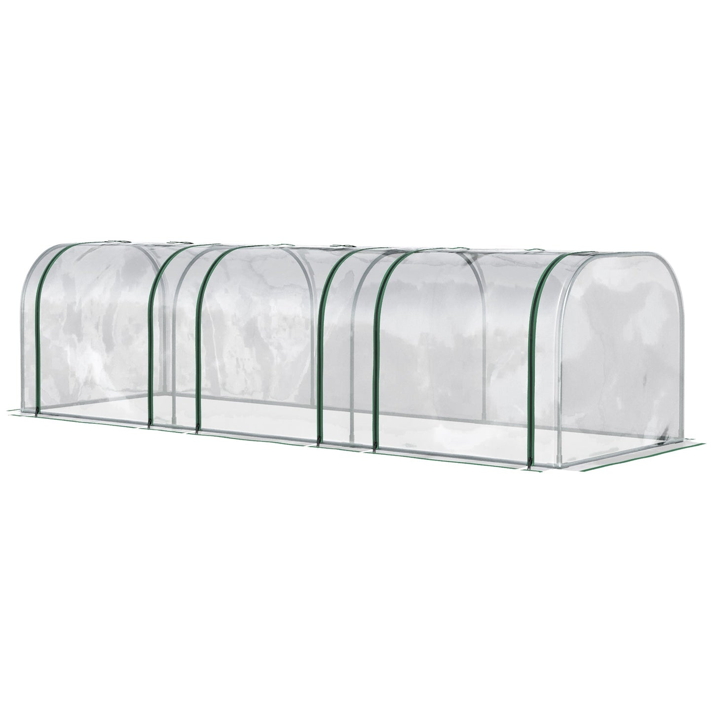 10' x 3' x 2.5' Portable Mini Tunnel Greenhouse with 3 Zipped Doors, Easy Assembly, Clear - Gallery Canada