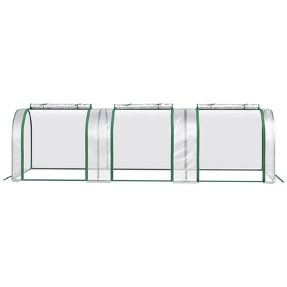 10' x 3' x 2.5' Portable Mini Tunnel Greenhouse with 3 Zipped Doors, Easy Assembly, Clear - Gallery Canada