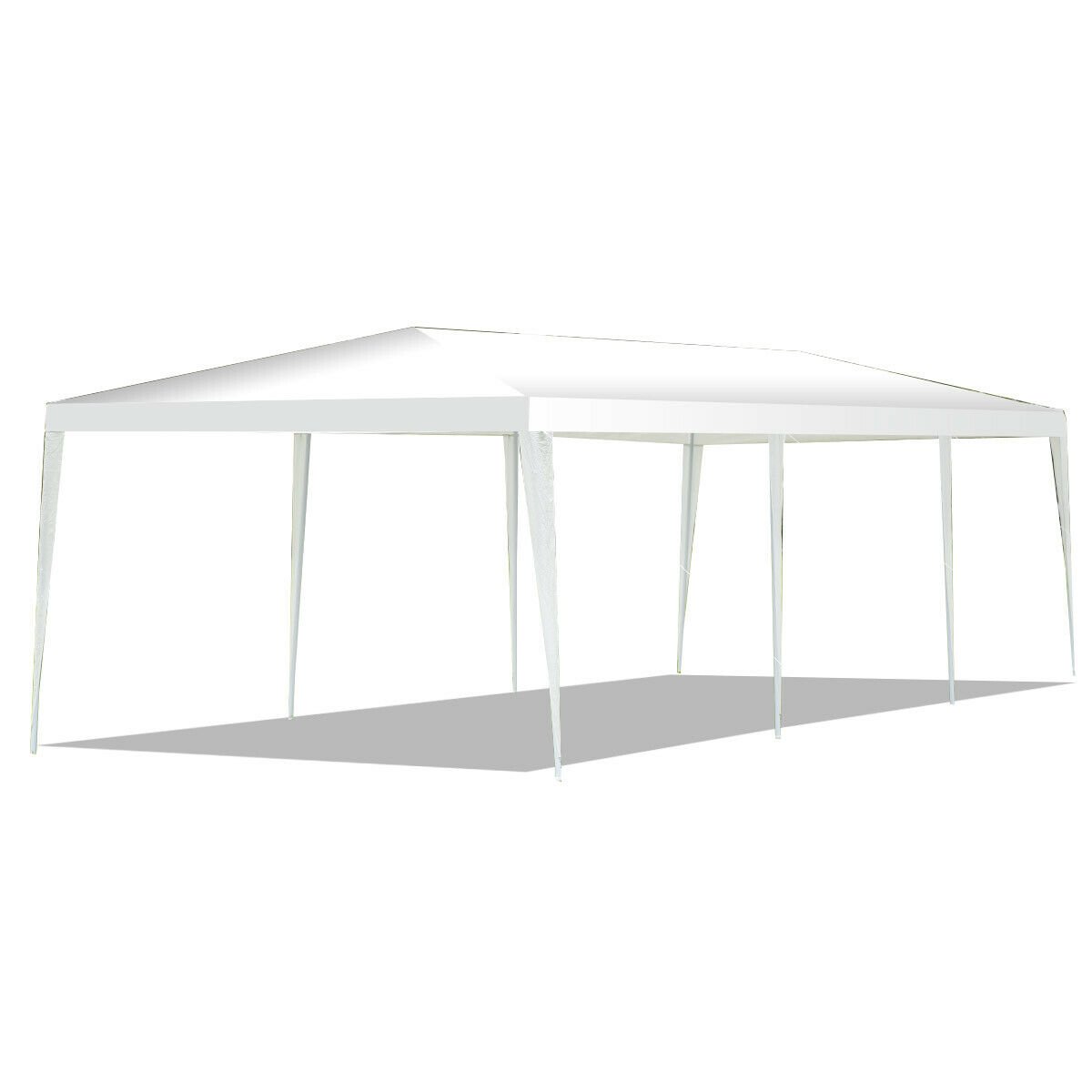 10 x 30 Feet Gazebo Canopy Tent with Connection Stakes and Wind Ropes, White Canopies   at Gallery Canada