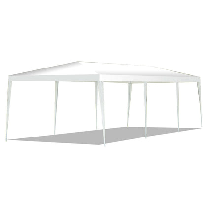 10 x 30 Feet Gazebo Canopy Tent with Connection Stakes and Wind Ropes, White Canopies   at Gallery Canada