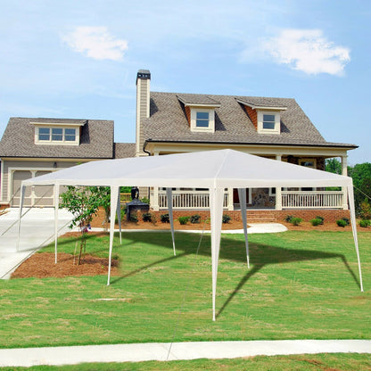 10 x 30 Feet Gazebo Canopy Tent with Connection Stakes and Wind Ropes, White Canopies   at Gallery Canada