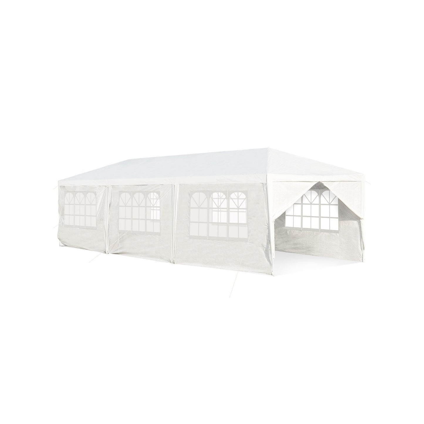 10 x 30 Feet Outdoor Canopy Tent with 6 Removable Sidewalls and 2 Doorways, White Canopies   at Gallery Canada