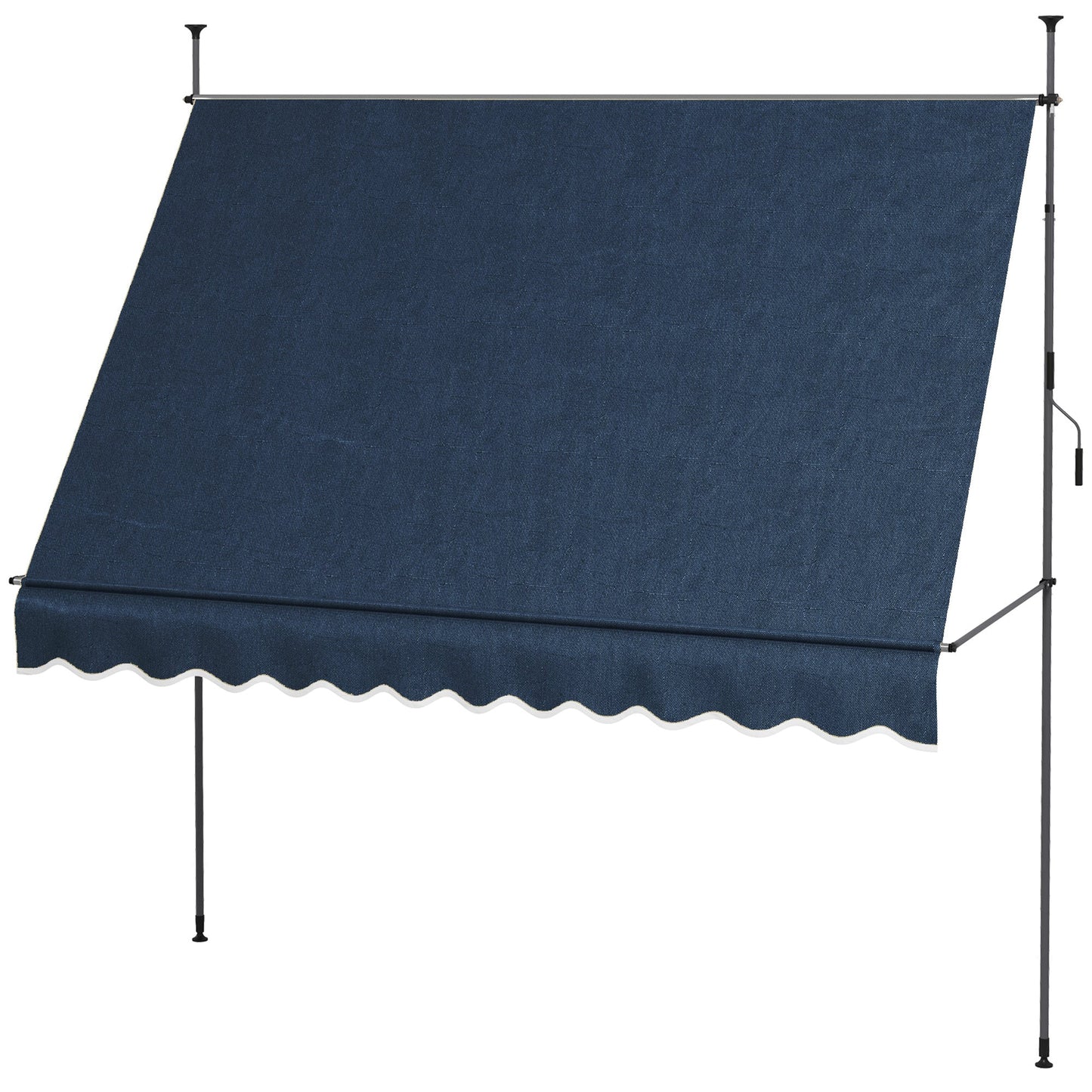 10' x 4' Manual Retractable Awning, Non-Screw Freestanding Patio Awning, UV Resistant, for Window or Door, Blue Patio Awnings   at Gallery Canada