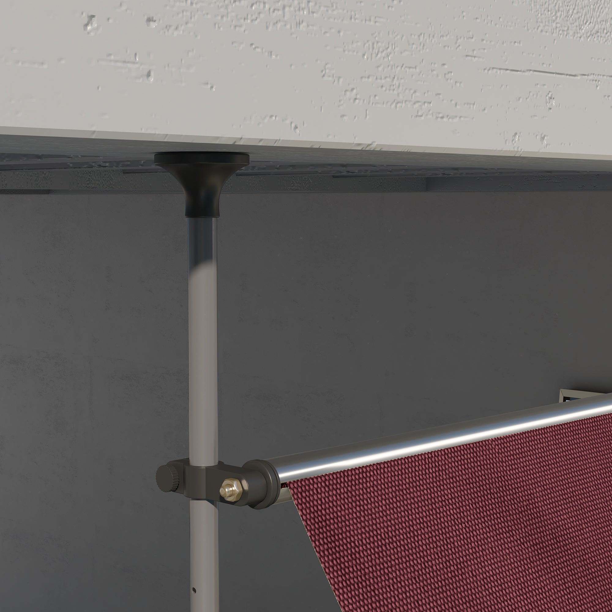 10' x 4' Manual Retractable Awning, Non-Screw Freestanding Patio Awning, UV Resistant, for Window or Door, Wine Red Patio Awnings   at Gallery Canada