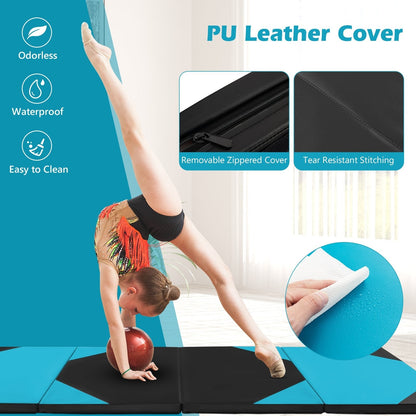 10' x 4' x 2" Folding Exercise Mat with Hook and Loop Fasteners, Navy Yoga & Gym Mats   at Gallery Canada