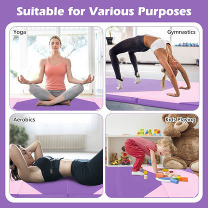 10' x 4' x 2" Folding Exercise Mat with Hook and Loop Fasteners, Pink & Purple Yoga & Gym Mats   at Gallery Canada