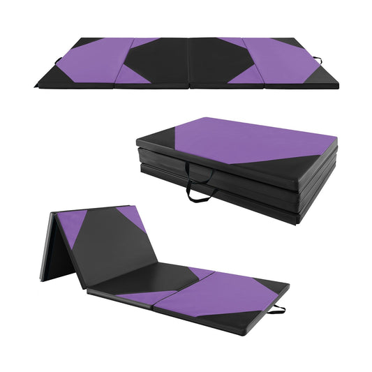 10' x 4' x 2" Folding Exercise Mat with Hook and Loop Fasteners, Purple Yoga & Gym Mats   at Gallery Canada