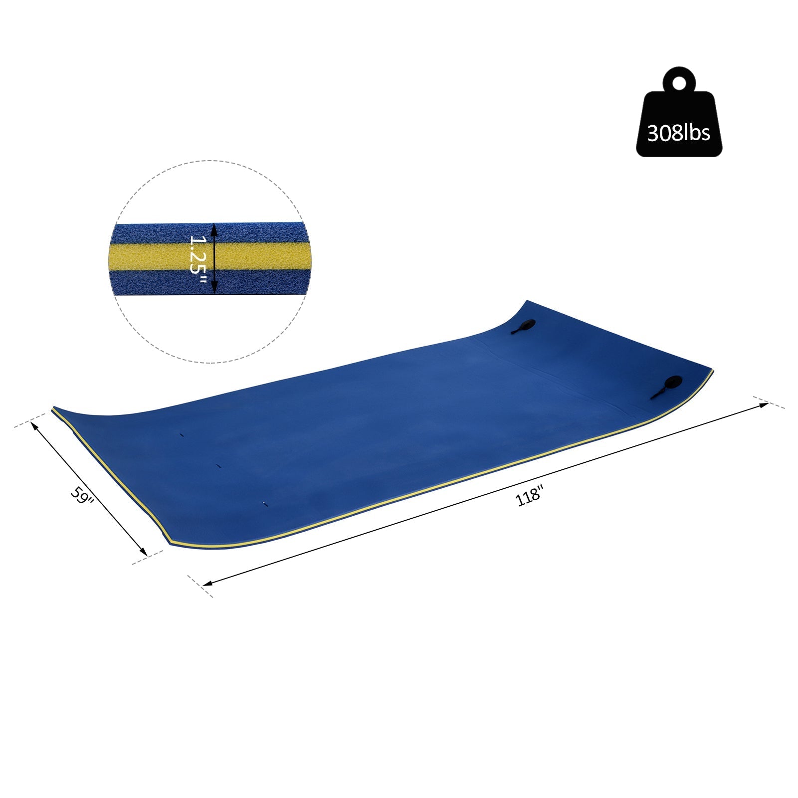 10' x 5' Roll-Up Pool Float Pad for Lakes, Oceans, &; Pools, Water Mat for Playing, Relaxing &; Recreation, Blue Floating Water Mats   at Gallery Canada