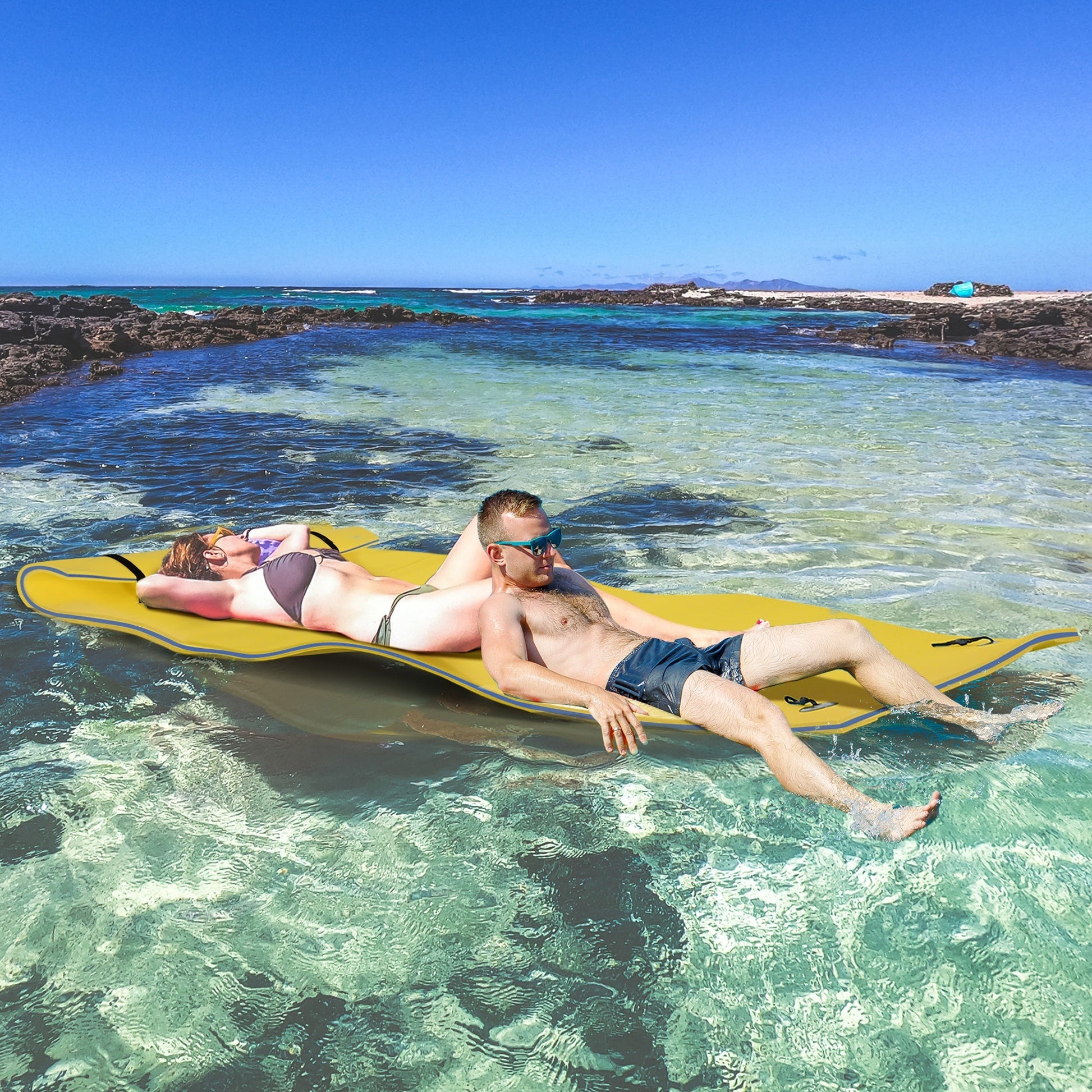 10' x 5' Roll-Up Pool Float Pad for Lakes, Oceans, &; Pools, Water Mat for Playing, Relaxing &; Recreation, Yellow Floating Water Mats   at Gallery Canada