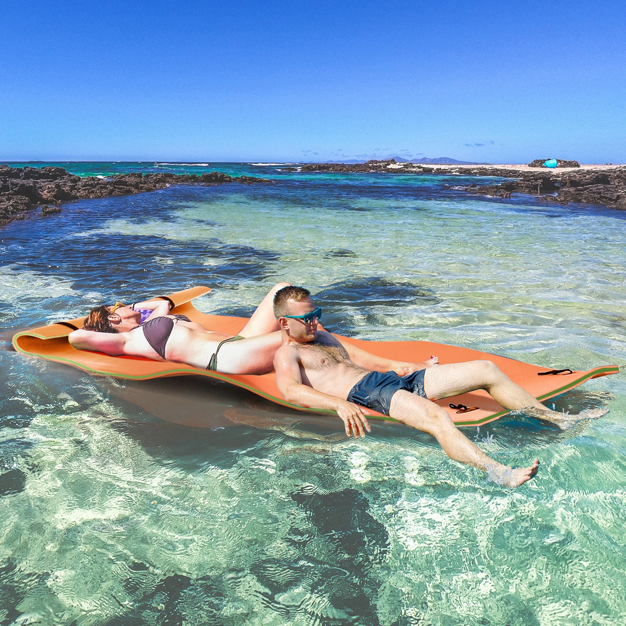 10' x 5' Roll-Up Pool Float Pad Water Floating Mat for Lake, Ocean, Pool Playing, Relaxing &; Recreation, Orange Water Sports & Boating Supplies   at Gallery Canada