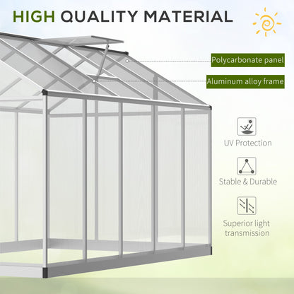 10' x 6' x 6.4' Walk-in Garden Greenhouse Polycarbonate Panels Plants Flower Growth Shed Cold Frame Outdoor Portable Warm House Aluminum Frame Walk In Greenhouses   at Gallery Canada