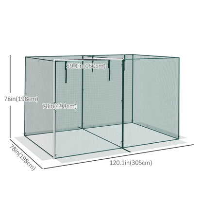 10 x 6.5ft Crop Cage, Garden Plant Protector with Two Zippered Doors, Storage Bag and Ground Stakes, Green Walk In Greenhouses   at Gallery Canada