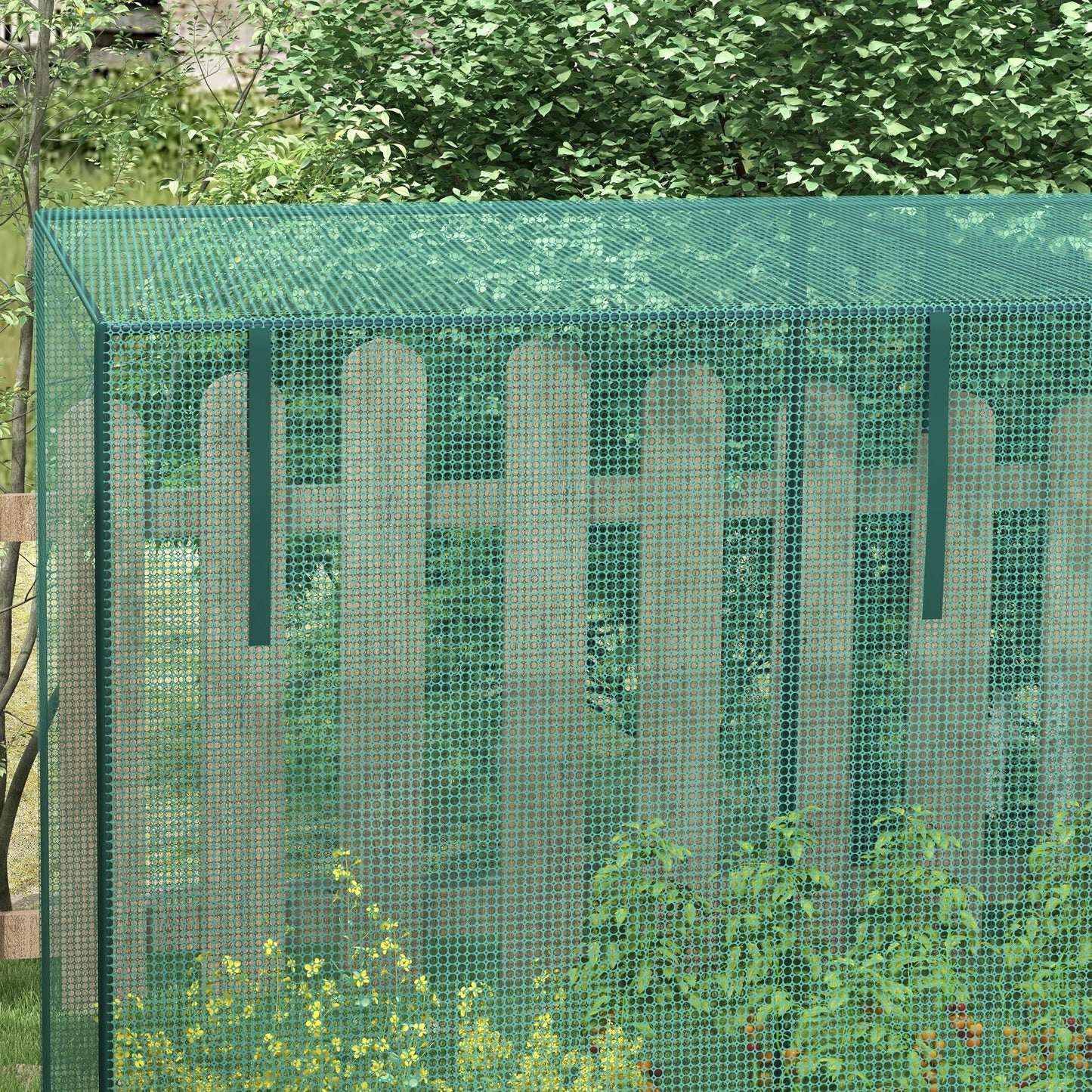 10 x 6.5ft Crop Cage, Garden Plant Protector with Two Zippered Doors, Storage Bag and Ground Stakes, Green Walk In Greenhouses   at Gallery Canada