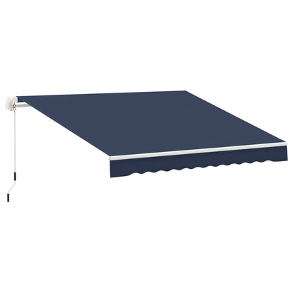 10' x 8' Manual Retractable Awning, Sun Shade Shelter Canopy, with Aluminum Frame and UV Protection for Patio Deck Yard Window Door, Blue Deck Awnings Blue  at Gallery Canada