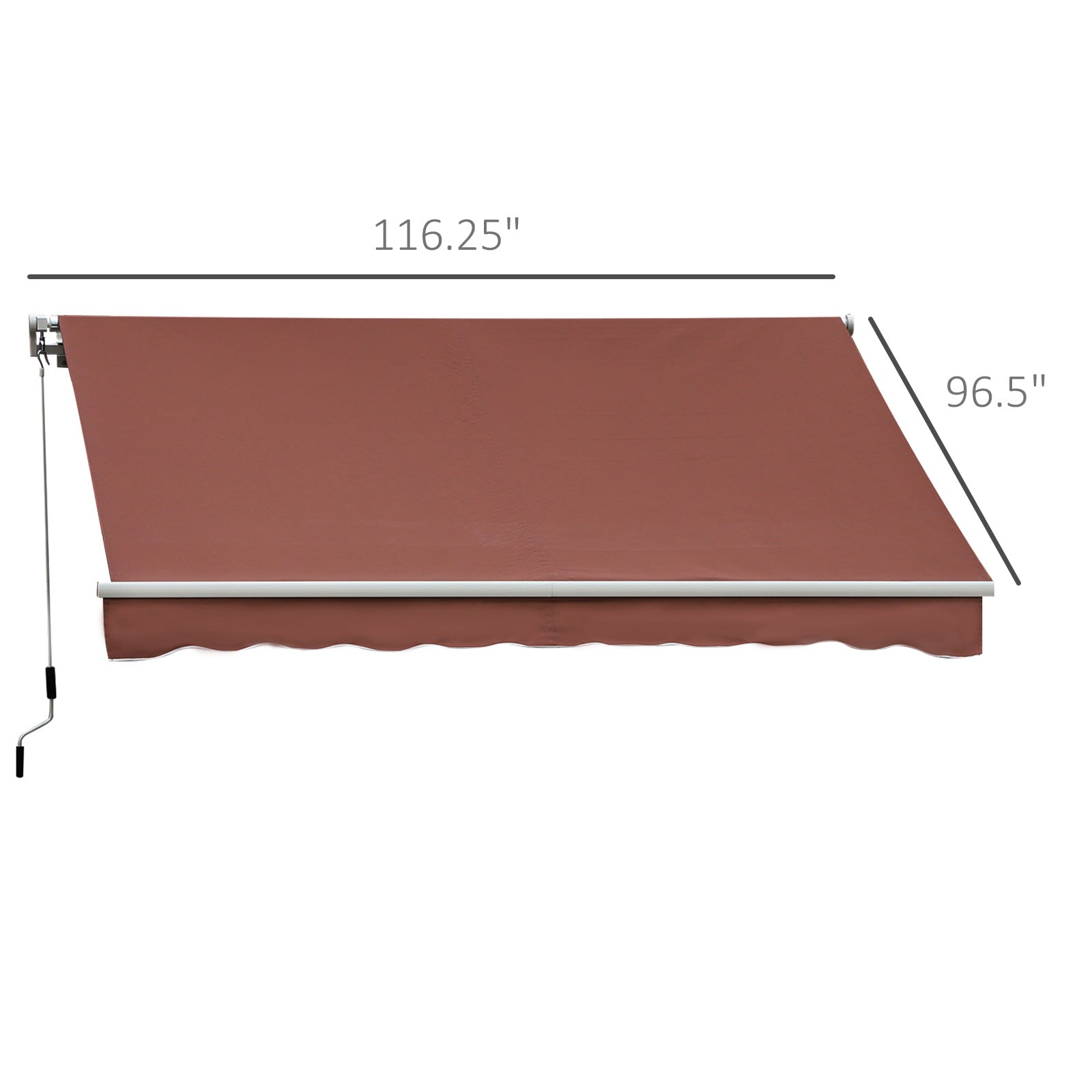 10' x 8' Manual Retractable Awning, Sun Shade Shelter Canopy, with Aluminum Frame and UV Protection for Patio Deck Yard Window Door, Coffee Window Awnings   at Gallery Canada