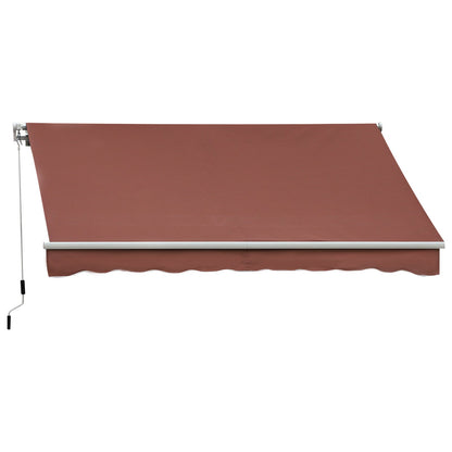 10' x 8' Manual Retractable Awning, Sun Shade Shelter Canopy, with Aluminum Frame and UV Protection for Patio Deck Yard Window Door, Coffee Window Awnings Coffee  at Gallery Canada