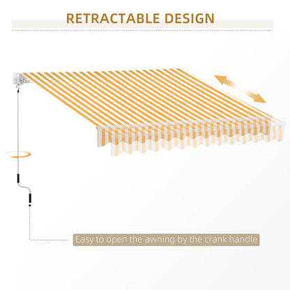 10' x 8' Manual Retractable Awning, Sun Shade Shelter Canopy, with Aluminum Frame and UV Protection for Patio Deck Yard Window Door, Orange Deck Awnings   at Gallery Canada