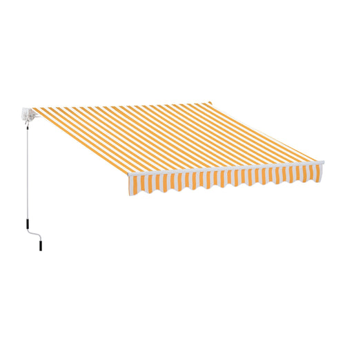 10' x 8' Manual Retractable Awning, Sun Shade Shelter Canopy, with Aluminum Frame and UV Protection for Patio Deck Yard Window Door, Orange