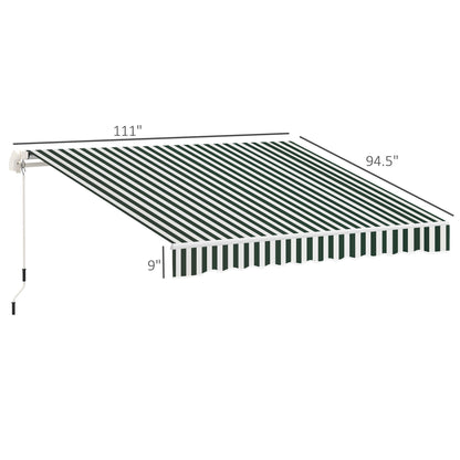 10' x 8' Retractable Awning Fabric Replacement Outdoor Sunshade Canopy Awning Cover, UV Protection, Green and White Awning Fabric Replacement   at Gallery Canada