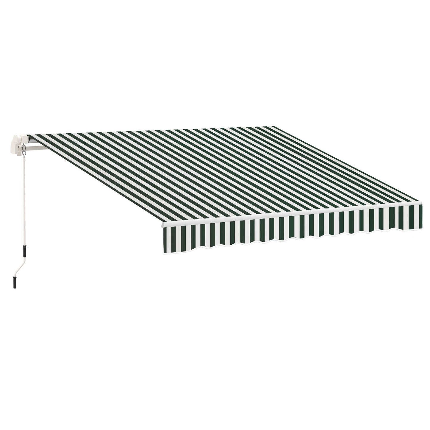 10' x 8' Retractable Awning Fabric Replacement Outdoor Sunshade Canopy Awning Cover, UV Protection, Green and White Awning Fabric Replacement Green and White  at Gallery Canada