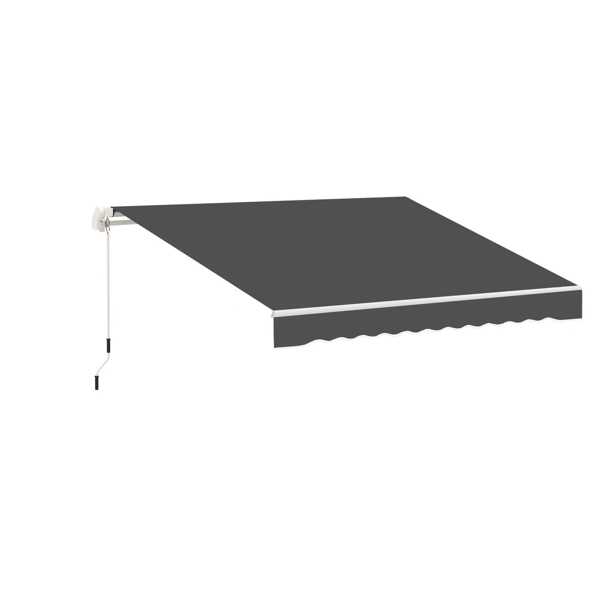 10' x 8' Retractable Awning Fabric Replacement Outdoor Sunshade Canopy Awning Cover, UV Protection, Grey Awning Fabric Replacement Grey  at Gallery Canada