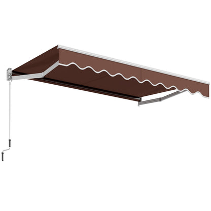 10 x 8.2 Feet Retractable Awning with Easy Opening Manual Crank Handle, Brown Canopies   at Gallery Canada