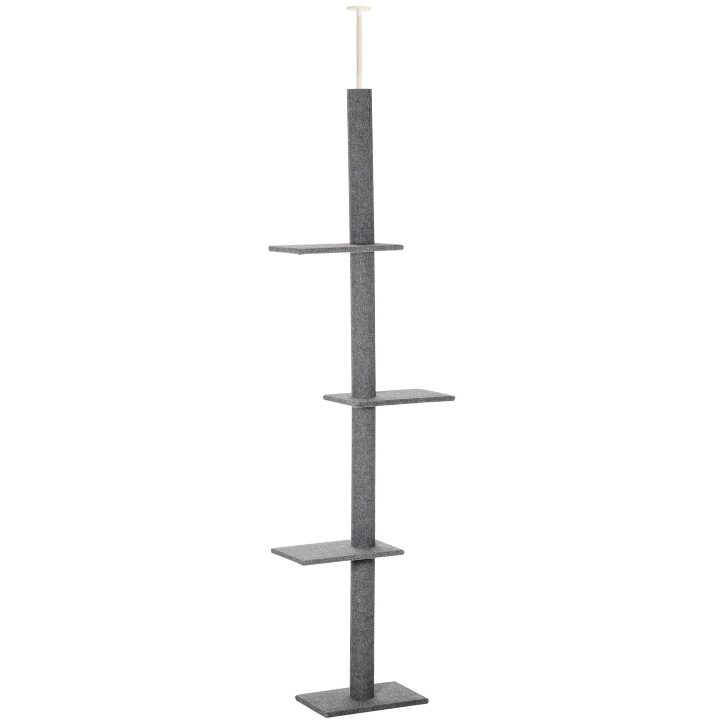 100" Floor To Ceiling Cat Tree w/ 3 Perches Activity Center for Kittens Cat Tower Furniture, Grey Floor to Ceiling Cat Trees Grey  at Gallery Canada