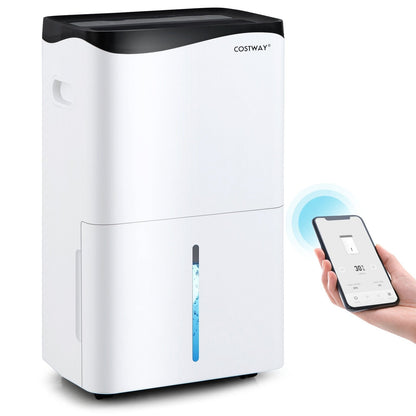 100-Pint Dehumidifier with Smart App and Alexa Control for Home and Basements, White Dehumidifiers   at Gallery Canada